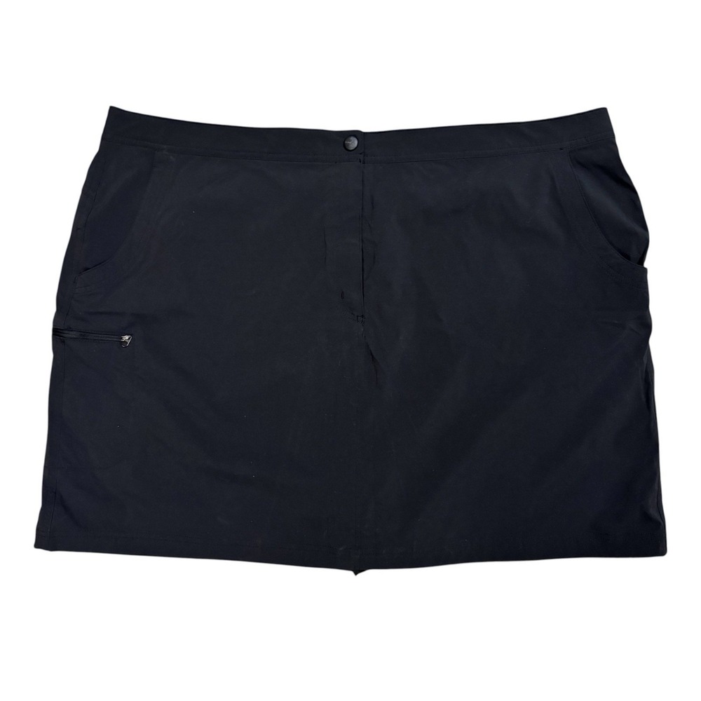 LL Bean Comfort Trail Skort 24W Black Hiking Outdoor Moisture Wicking